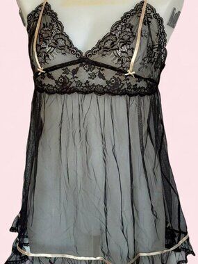 Victoria’s Secret black and gold babydoll top